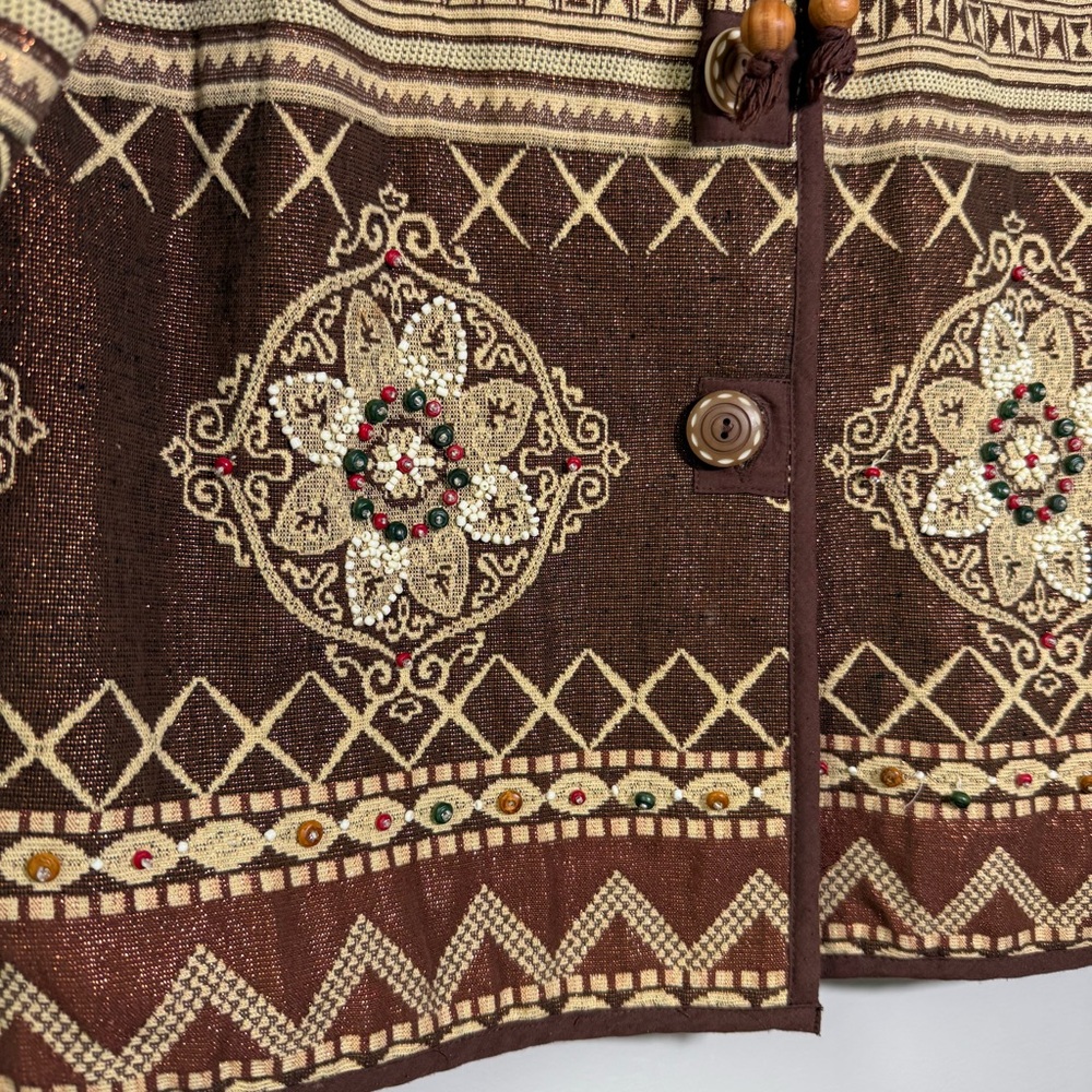 Western Boho Flashback Jacket Size Medium Brown B… - image 7